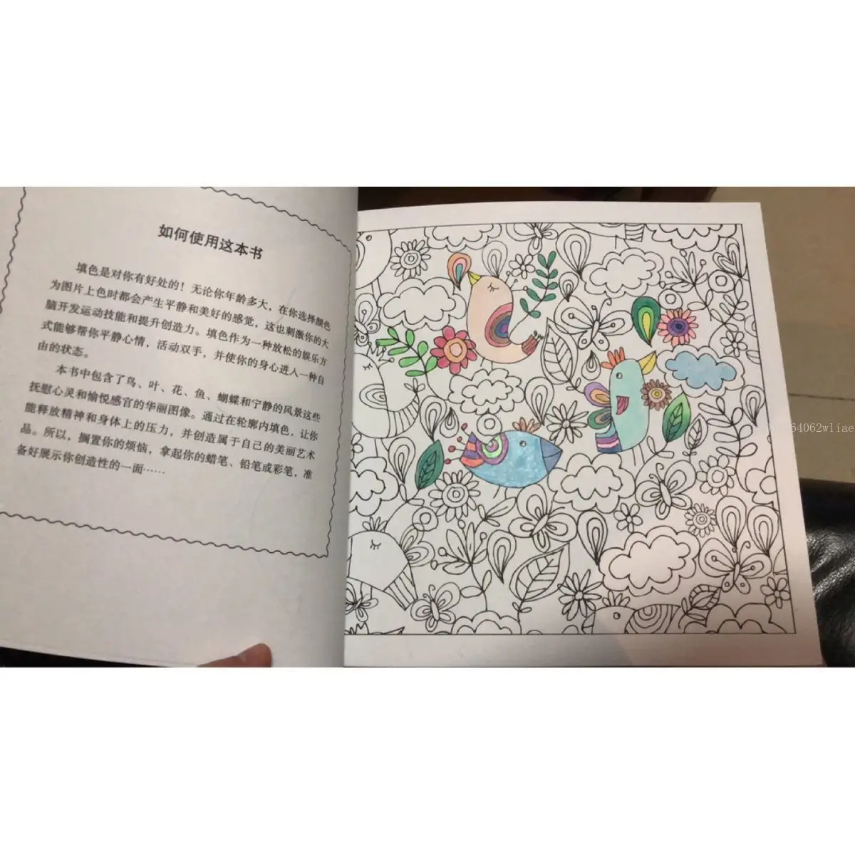 Green Wild Fairy Trace Flower and Grass Color Book Filling Coloring Book