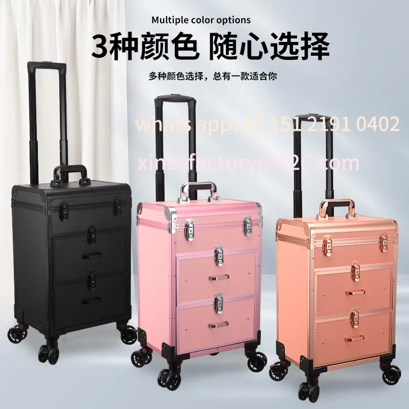 Customizable Makeup Artist Cosmetic Case Tie Rod Makeup Tattoo Embroidery Nail Art Beauty Storage Follow-up Toolbox