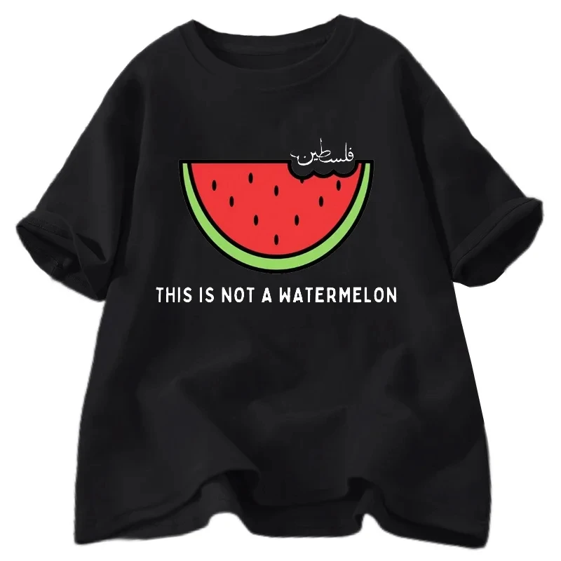 Dies ist keine Wassermelone Palesti T-Shirts Frauen Männer Baumwolle hochwertige bedruckte Kleidung Grafik T-Shirt übergroße Frauen Top T-Shirt – Detail 4