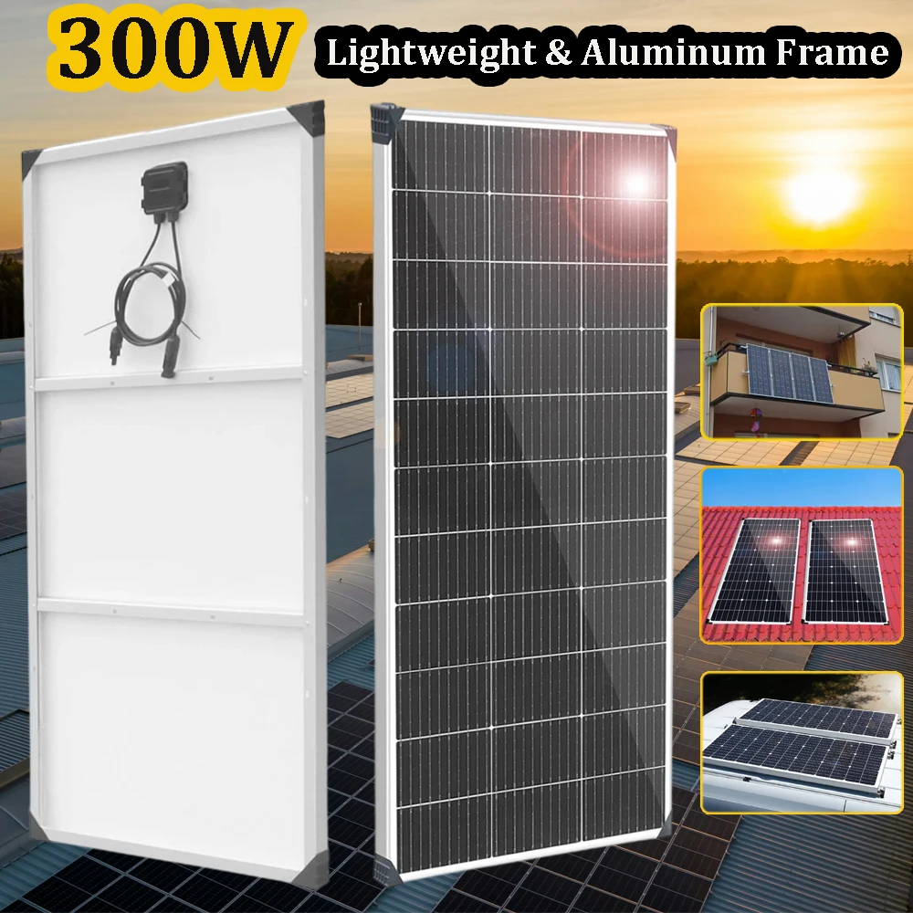 450 Вт, 300 Вт, 150 Вт, 12 В, легкая солнечная панель, алюминиевая рама, фотоэлектрическая панель, зарядное устройство 12 В, 24 В, 220 В, 1000 Вт, система автофургона