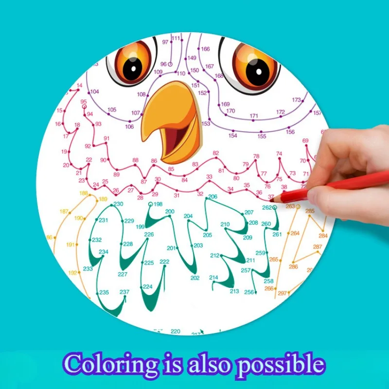 نسخة متقدمة من كتاب ألعاب متاهة الاتصال السحري مع 46 صفحة، تركز على تدريب الانتباه من خلال الرسم المنقط إلى نقطة.