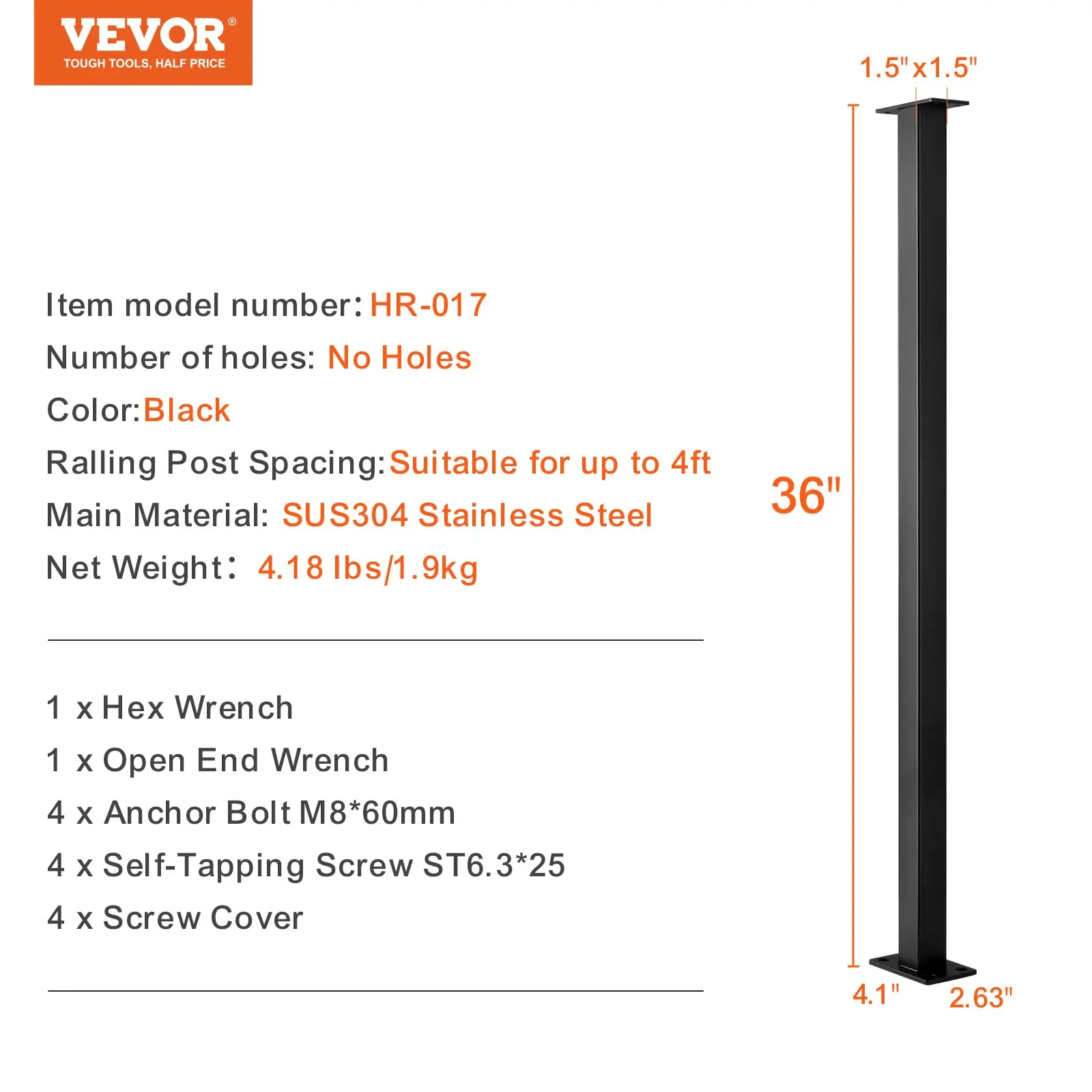 Binario per cavi Palo di livello Ponte per scale Palo per corrimano per cavo Palo per corrimano in acciaio inossidabile con finitura spazzolata Ringhiera per ponte Piquete fai-da-te senza