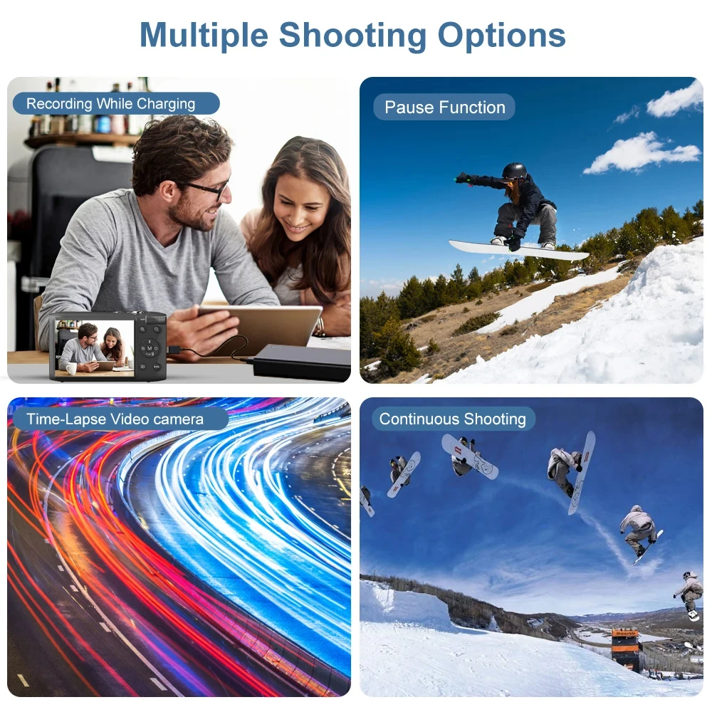 كاميرا رقمية 5K 2.8 بوصة HD كاميرات قابلة للشحن مع كاميرا تسجيل فيديو عتيقة 16x تكبير 72 ميجابكسل كاميرات للمراهقين البالغين المبتدئين