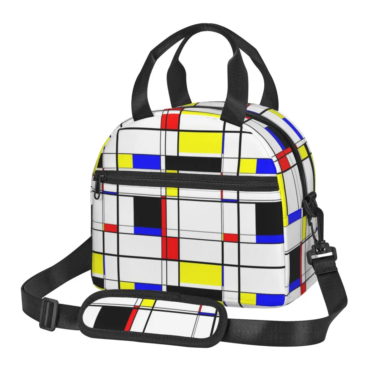 

Сумки для обеда Piet Mondrian De Stijl, изолированная коробка для бенто, герметичная сумка для обеда, сумки для пикника, термосумка для женщин и детей