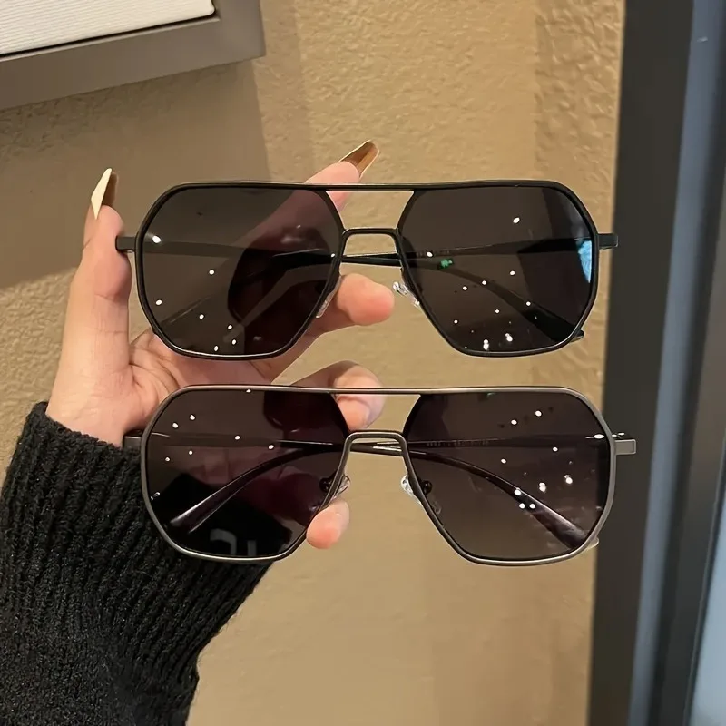 Big Frame Square Polarized Photochromic Glasses Metal Frame Men Women Driving Sun Glasses