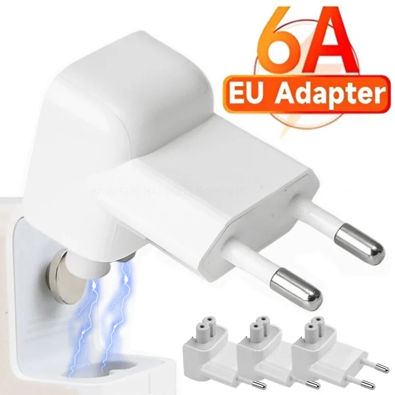 

1/4Pcs Mini EU Adapter Travel Converter Charger Power Adapters for IPad 10W 12W MacBook Pro 45W 85W 60W Euro AC Power Wall Plugs