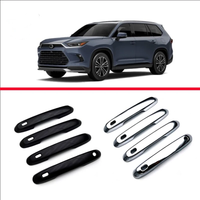 لتويوتا جراند هايلاندر 2024 2025 2026 ABS كروم غطاء مقبض الباب مع مفتاح ذكي ثقب الصيد غطاء الكسوة صب #5