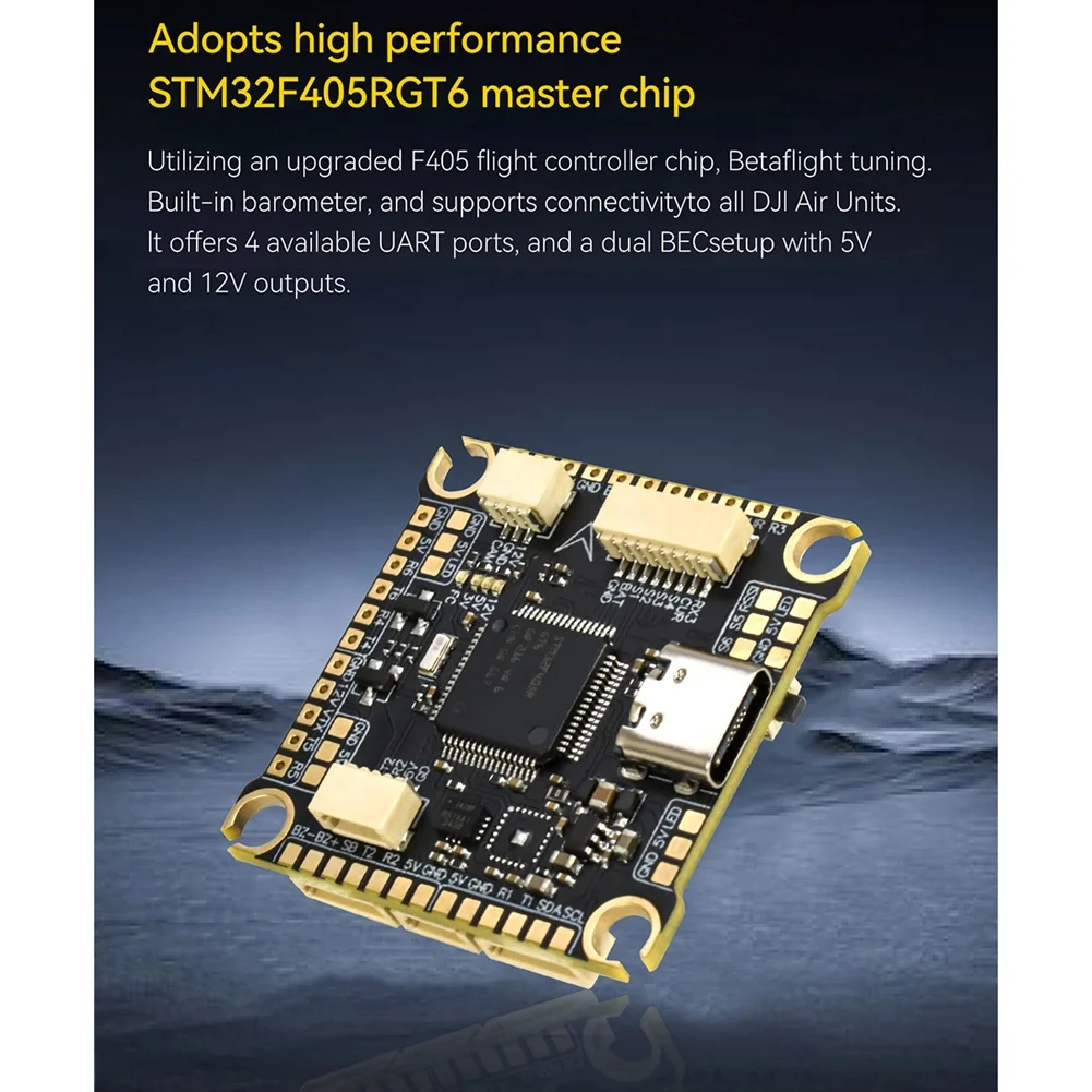 

B48A F405 FC& ESC Stack F405 4In1 60A ESC 3-8S Lipo Dual BEC 30.5X30.5Mm для RC FPV Freestyle Drone Flight Controller Parts