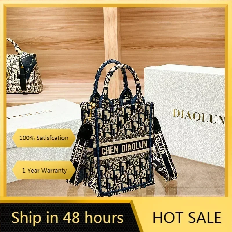 DIY Name Logo Embroidery Luxury Canvas Tote Bag For Women High Quality Ladies Designer Purse Customized Handbags Travelling Bag