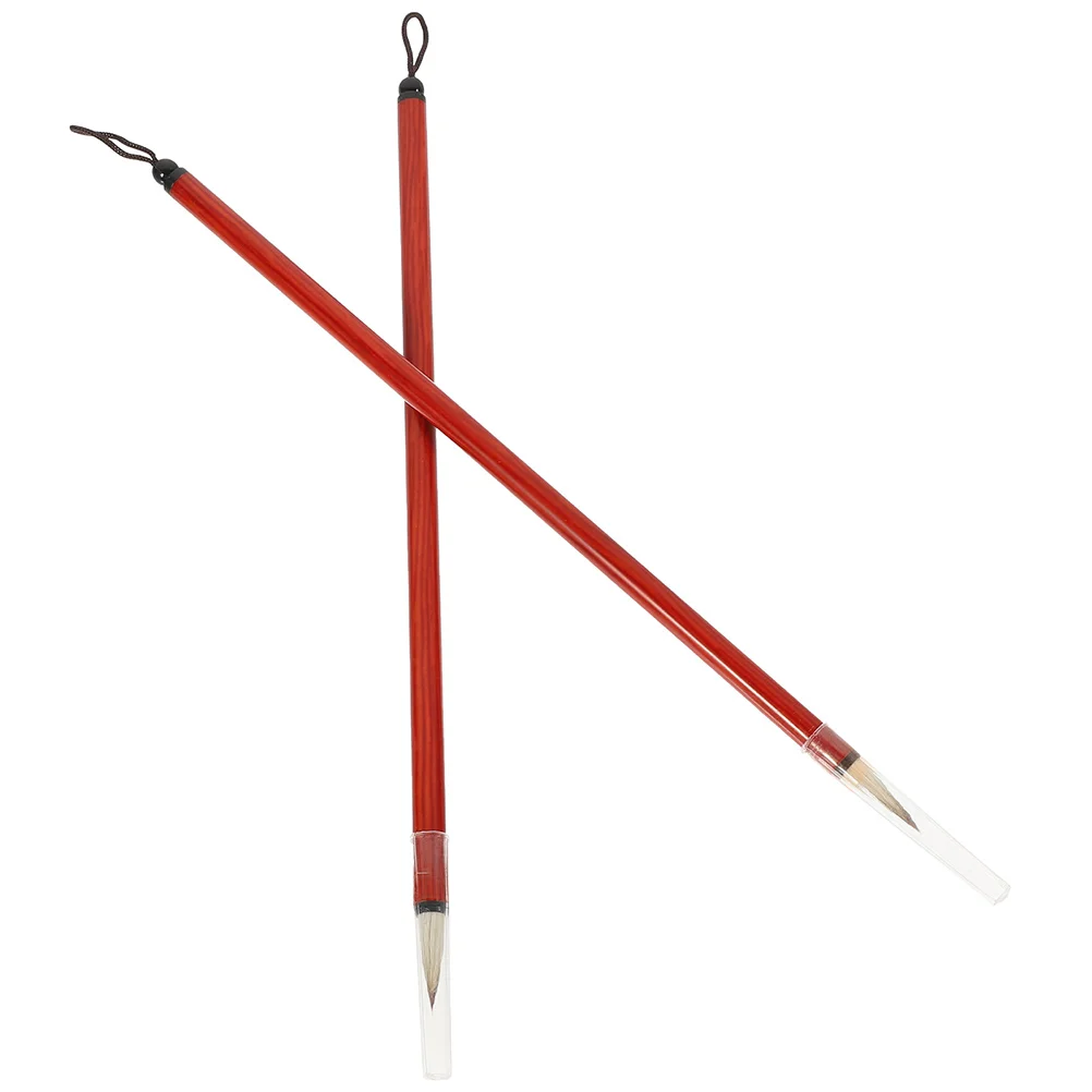 

2 Pcs Small Chinese Calligraphy Brush Bamboo Handle Beginner Student Writing Tool Sturdy Durable Smooth Writing