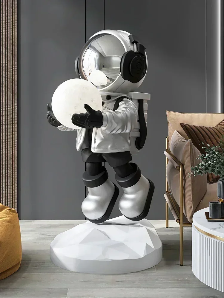 Cute Floor Lamps Home Decor Art Statue Resin Crafts Fashion Astronaut Light Creative Indoor Decoration Living Room Standing Lamp