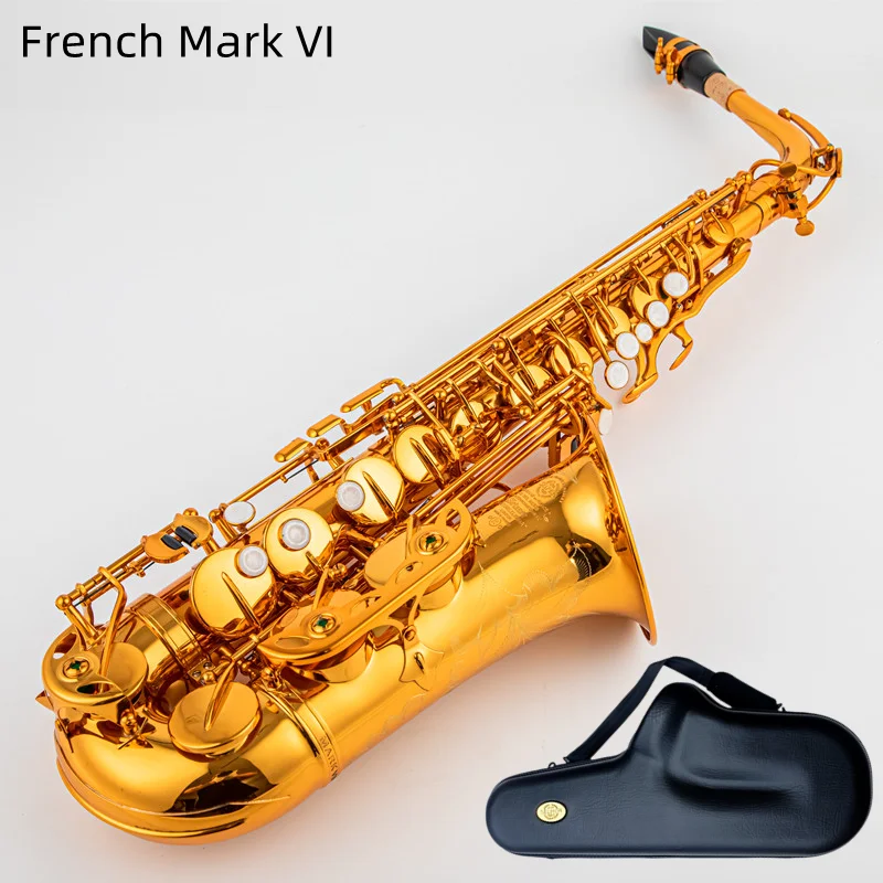 

Franc Mark VI Supreme Model Rose Gold Engraved Gold E Flat Alto Saxophone Eb Sax with Case Accessories