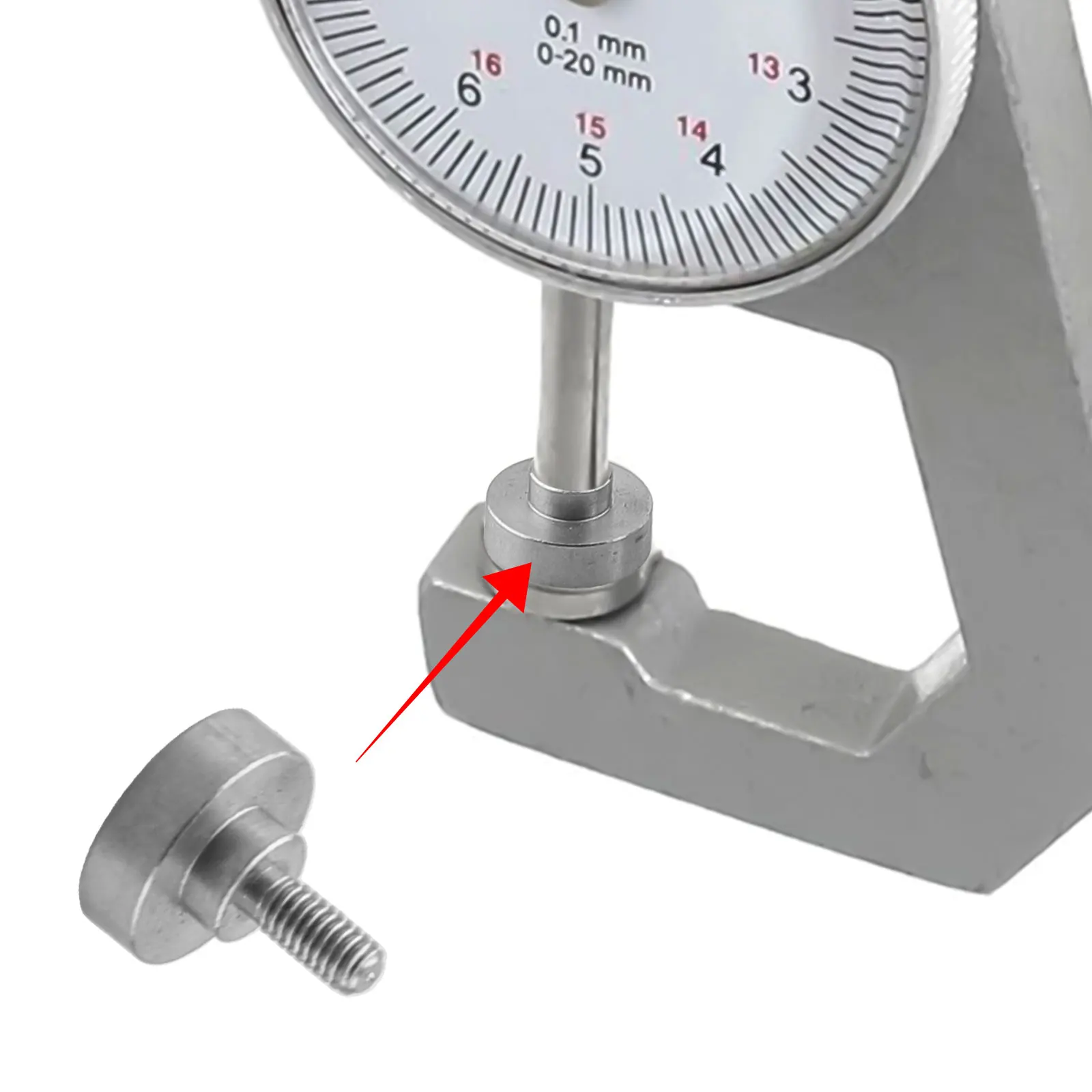Flat Point Attachment for Dial Indicator and Depth Gauge with M2.5 Threaded Shank Built for Repeated Measurement Tasks