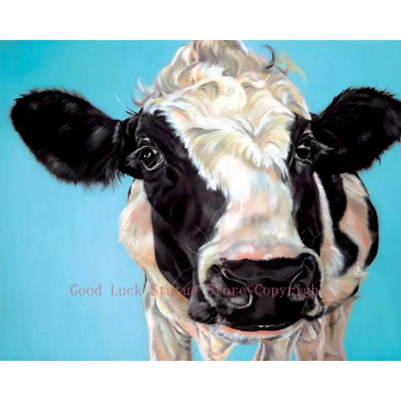 special offer - high quality art oil painting-Mad Cow# TOP wildlife animal Decor ART OIL PAINTING ON CANVAS -FREE SHIPPING COST