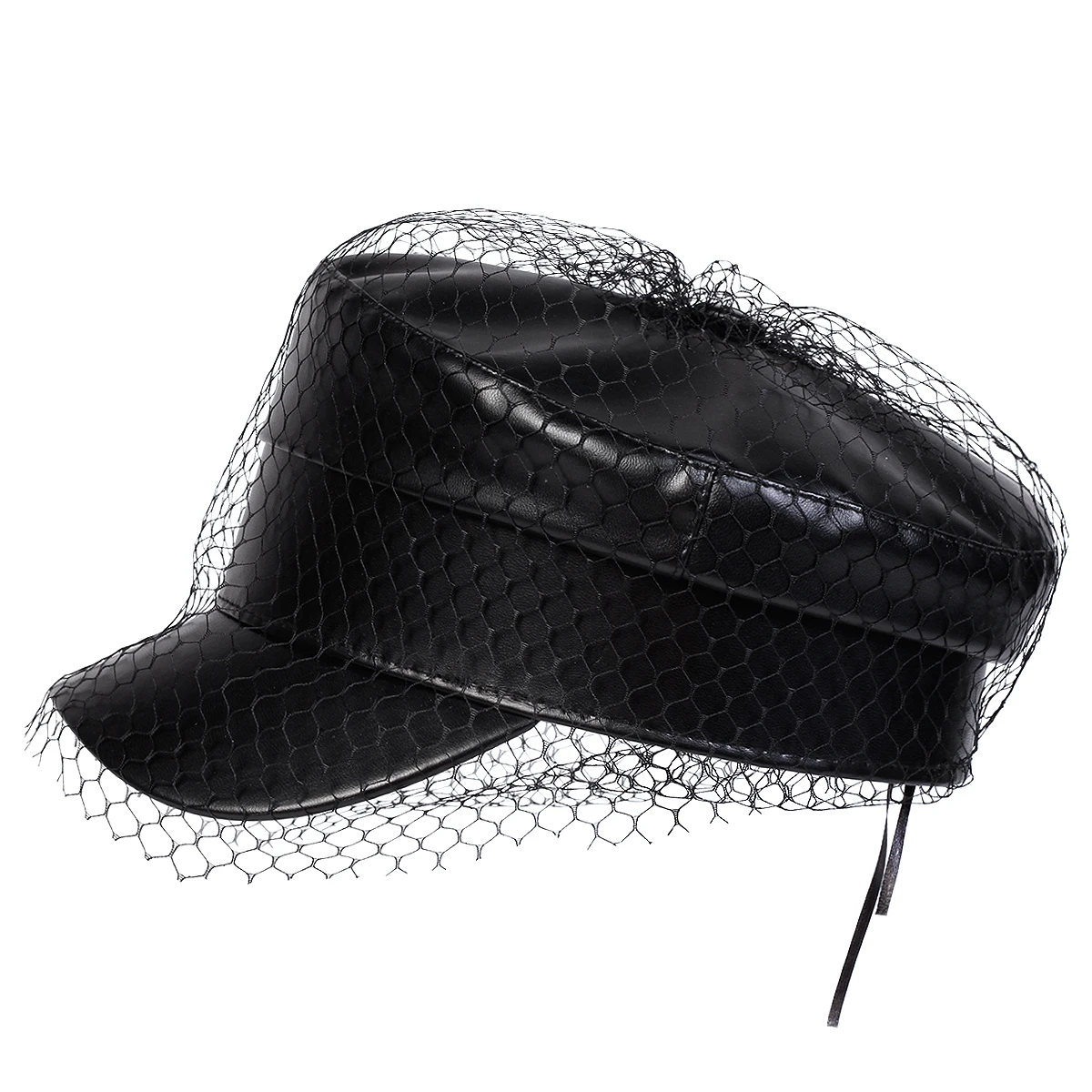 Unisex Nieten-Schnallen-Lederhut Frühling Herbst Matrosenhüte Schwarze Baskenmütze Herren Flacher Kapitänsmütze Militärkappe – Detail 12