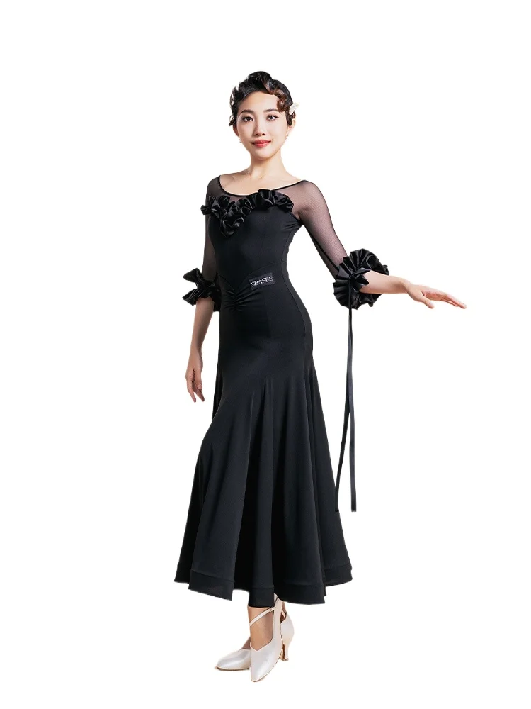 2023 Modern Dance Dress Women\'s New Ballroom Dance Performance Dress Waltz Ballroom Dance Big Dress L9893