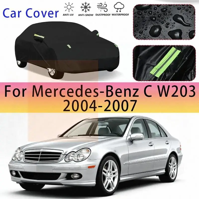 

Для Mercedes Benz C W203 2004 2007, наружная защита, водонепроницаемые, пылезащитные, полностью снежные, солнцезащитные чехлы для автомобиля