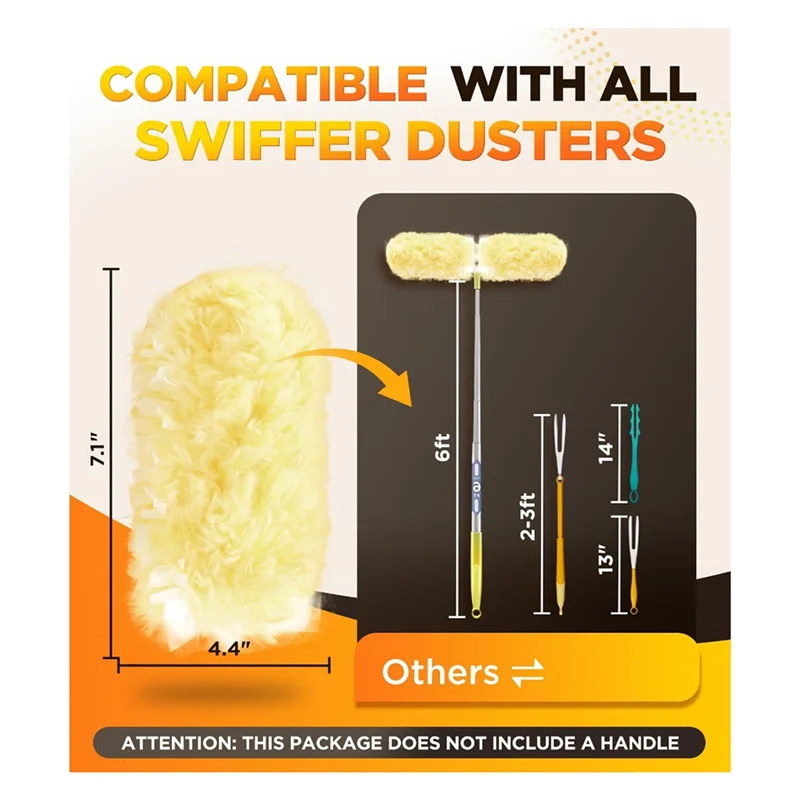 ABZV-30 Count Heavy Duty Duster Refills With 4X Microfibers Unscented Disposable Dusters