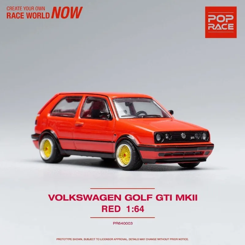 POPRACE Diecast 1/64 Scale Volkswagen Golf MK2 Red Boot Lid Can Be Opened Alloy Car Model Toys for Boys Gift Kids Toys Boys