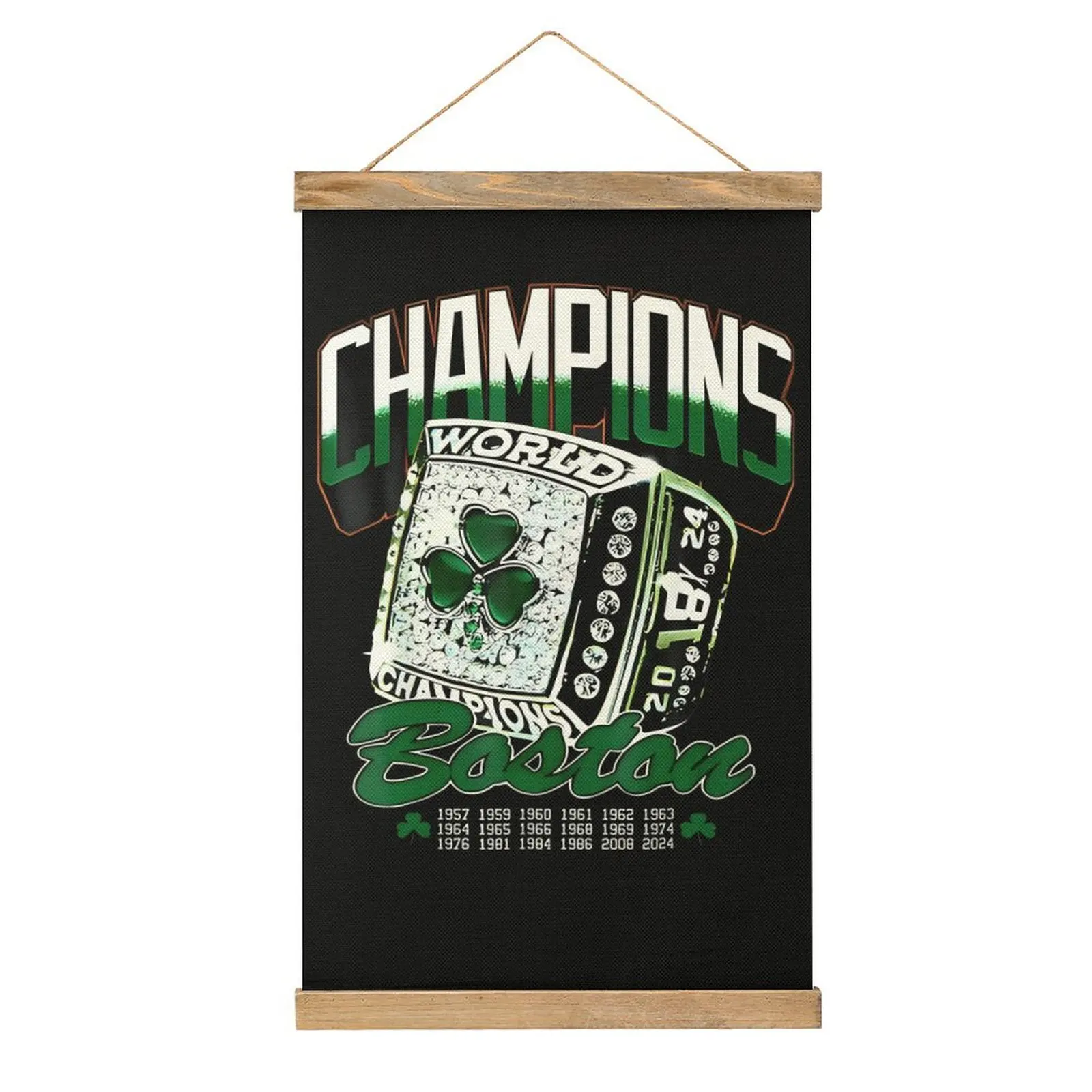 Gráfico divertido, anillo de campeonato de los Celtics de Boston, pintura colgante de lino, imagen colgante, oficina de Nerd     Mural Blanco Decorar
