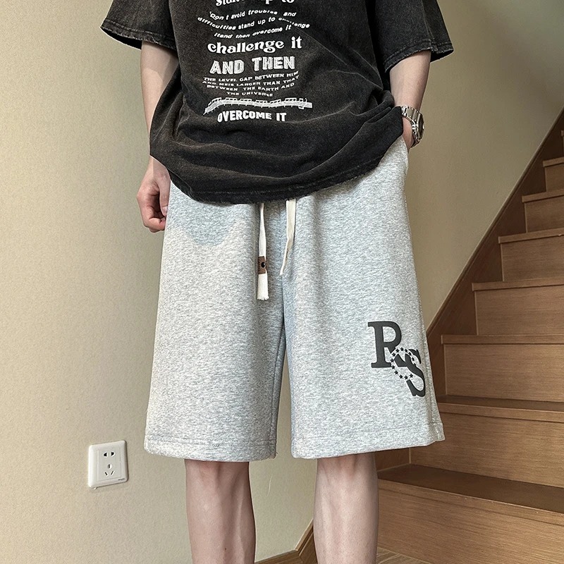 

Men's Spor Loose Fit Thin Summer Baskeall orts American Sle Casual Straight Leg Mid-Thigh Length Comfortable Sweatpants