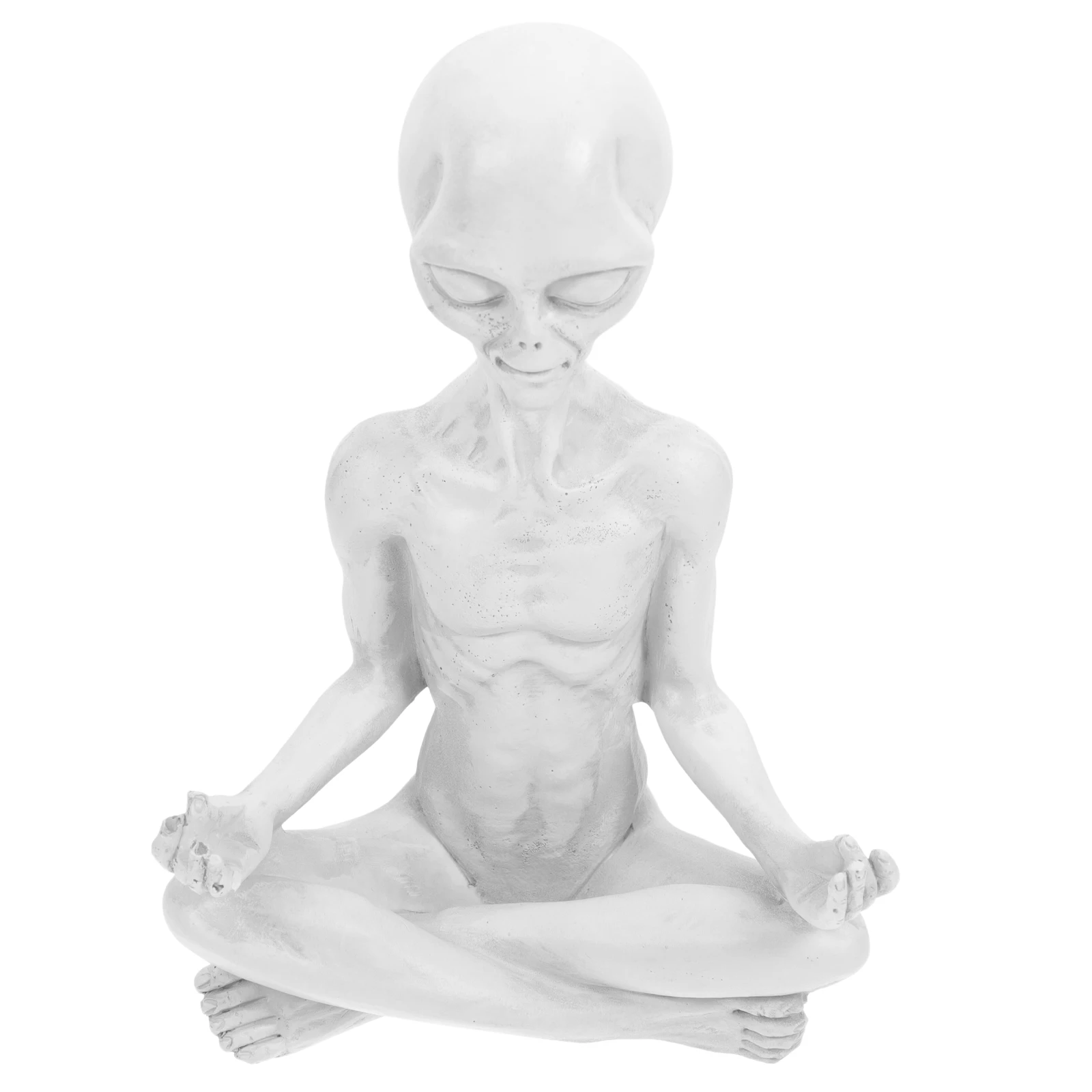 

Alien Statue Sculpture for Garden Alien Resin Decoration Yard Outdoor Decoration Unique Eye catching naments Meditation Gift