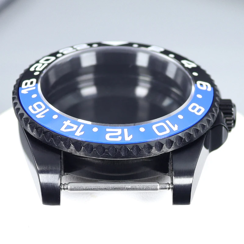 Black Diving Case 40mm Watch Sapphire Glass For Seiko GMT Nh35 Nh36 Nh34/38 Eta 2824 Miyota 8215 28.5mm Dial Fashion Waterproof