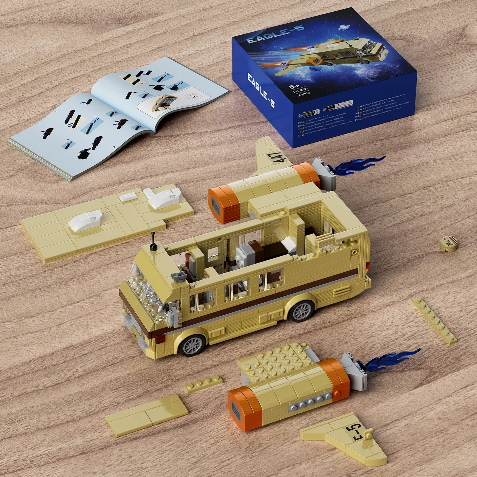 MOC Break Bad RV Car Van Vehicle Model, 5 Spaceball Eagle, Kit de bloques de construcción de nave espacial, rompecabezas DIY, juguetes para niños, regalo de cumpleaños