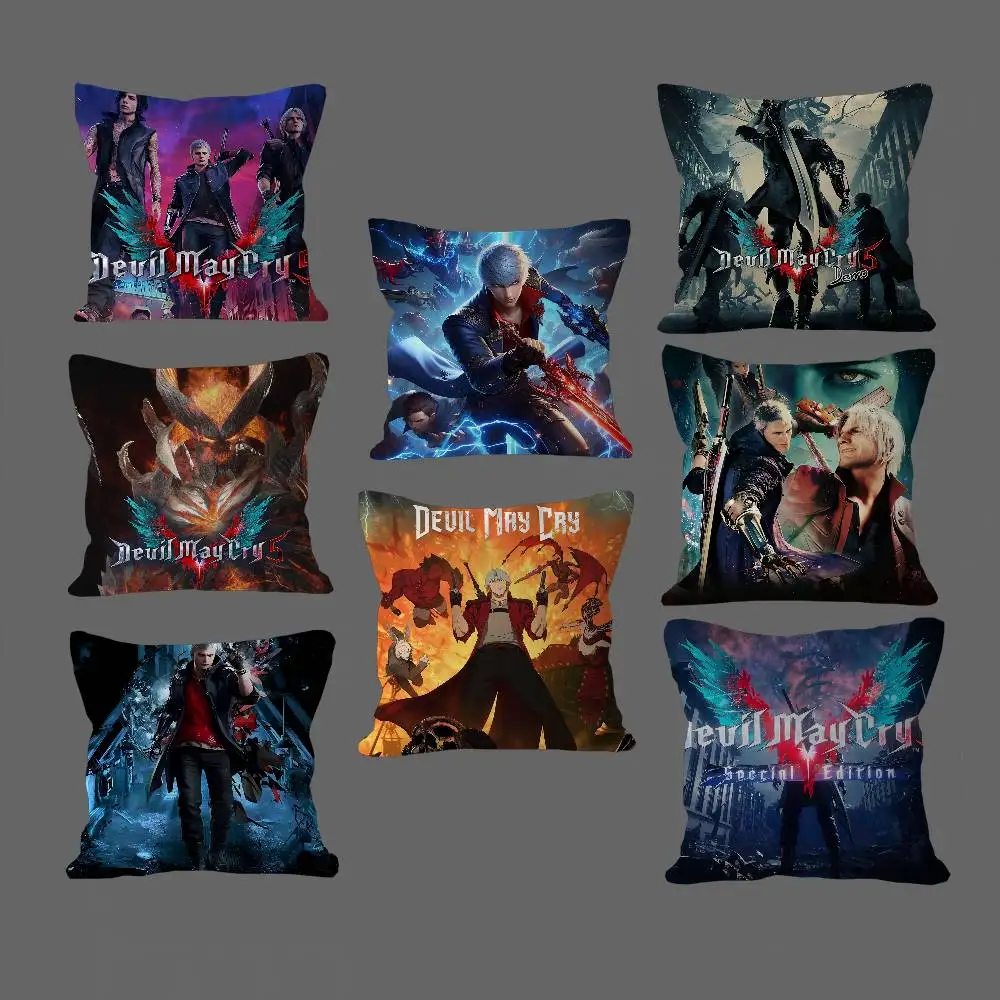 Funda de almohada de videojuego Devil May Cry, funda de cojín de regalo Toon para dormitorio, hogar, sofá, silla, decoración de asiento, funda de almohada