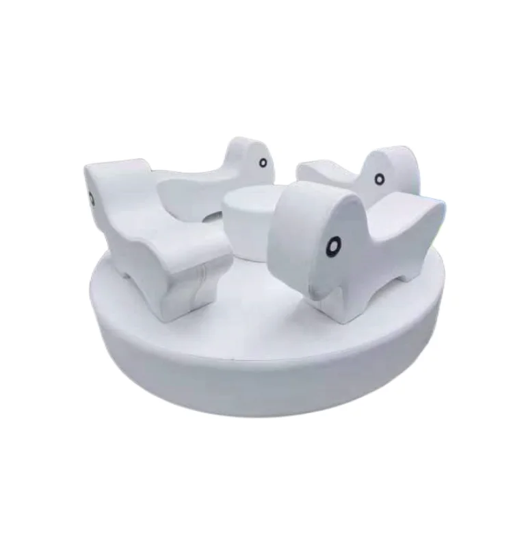 

Белая разноцветная мягкая электрическая и механическая детская карусель для аренды на вечеринки и детских площадках Soft Playpro