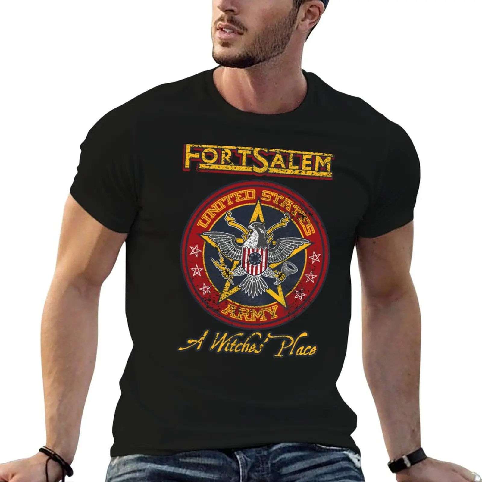 

Fort Salem Distressed T-Shirt t shirts for man slim fit man t shirts for men T-Shirt