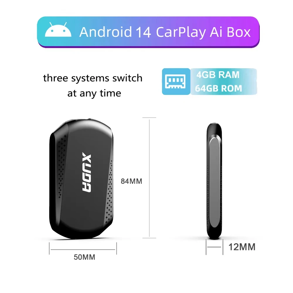 4+64G Ai Box Android 14 Wireless Android Auto & CarPlay Smart Tv