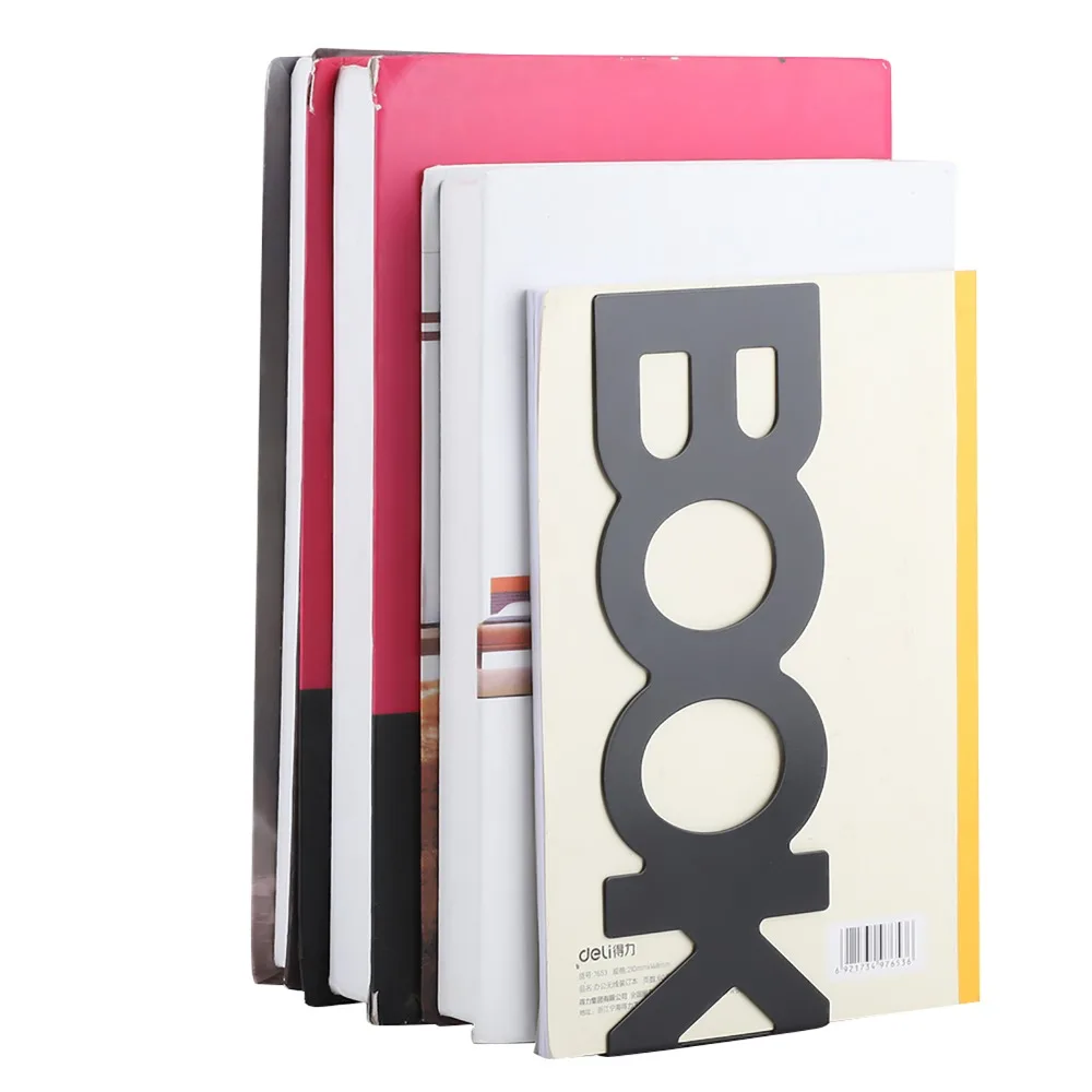 

1Pair BOOK Characters Shape Bookend Metal 208*85*75mm Book End Black/White Art Decorative Bookend Organizers Office Study