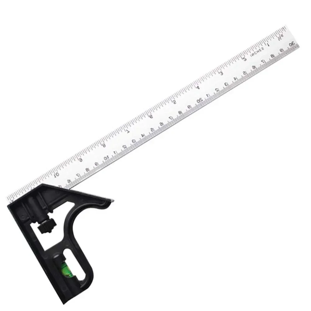 300MM 90 Degree Adjustable Combination Square Angle Ruler Metric Ruler Finder Protractor Level Multifunctional Gauge Measuring