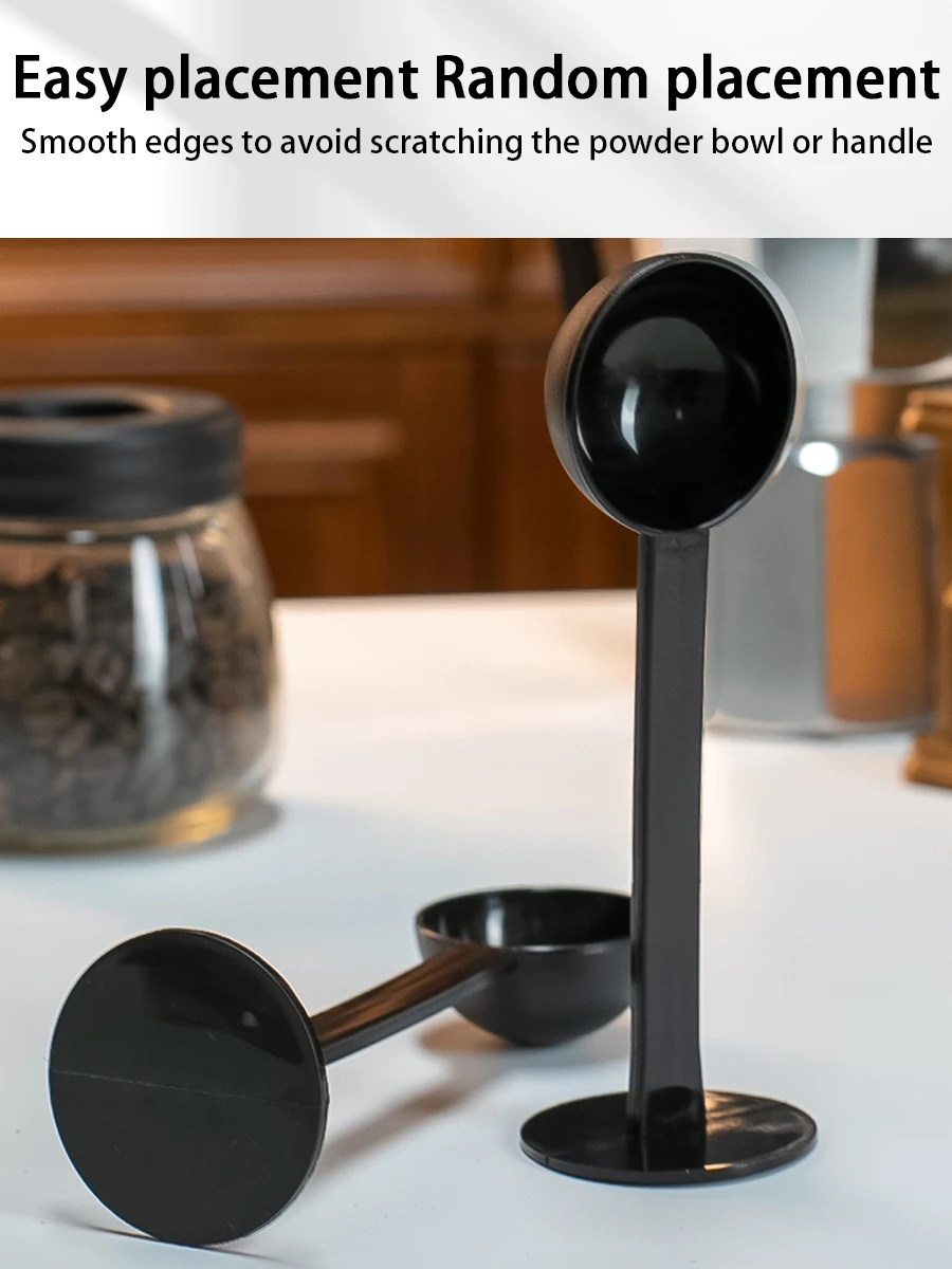 Schwarzer Kaffeelöffel mit langem Griff, multifunktionaler Kunststoff-Kaffeemess- und Tampierlöffel, Pulverlöffel, Kaffee-Küchenwerkzeug – Detail 5
