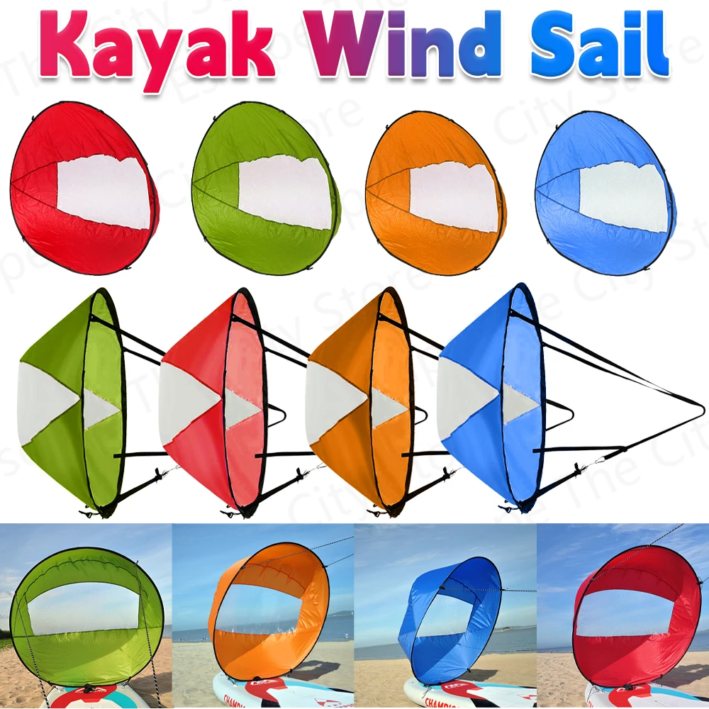 

Foldable Canoe Wind Sail PaddleScout Downwind Wind Paddle Canoe Kayak Sail Clear Window Folding Sail Boat Accessories 해양보트용품