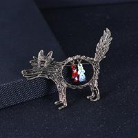2025 Hot Cool Wolf Lapel Pin Aesthetic Animal Brooch Little RedRiding Hood Unique Cartoon Punk Brooches Pins For Party