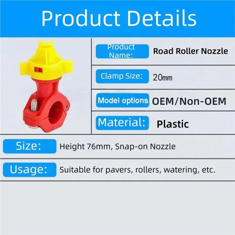 ABUG-For BOMAG Road Roller Water Spray Nozzle-Durable Plastic Construction Design