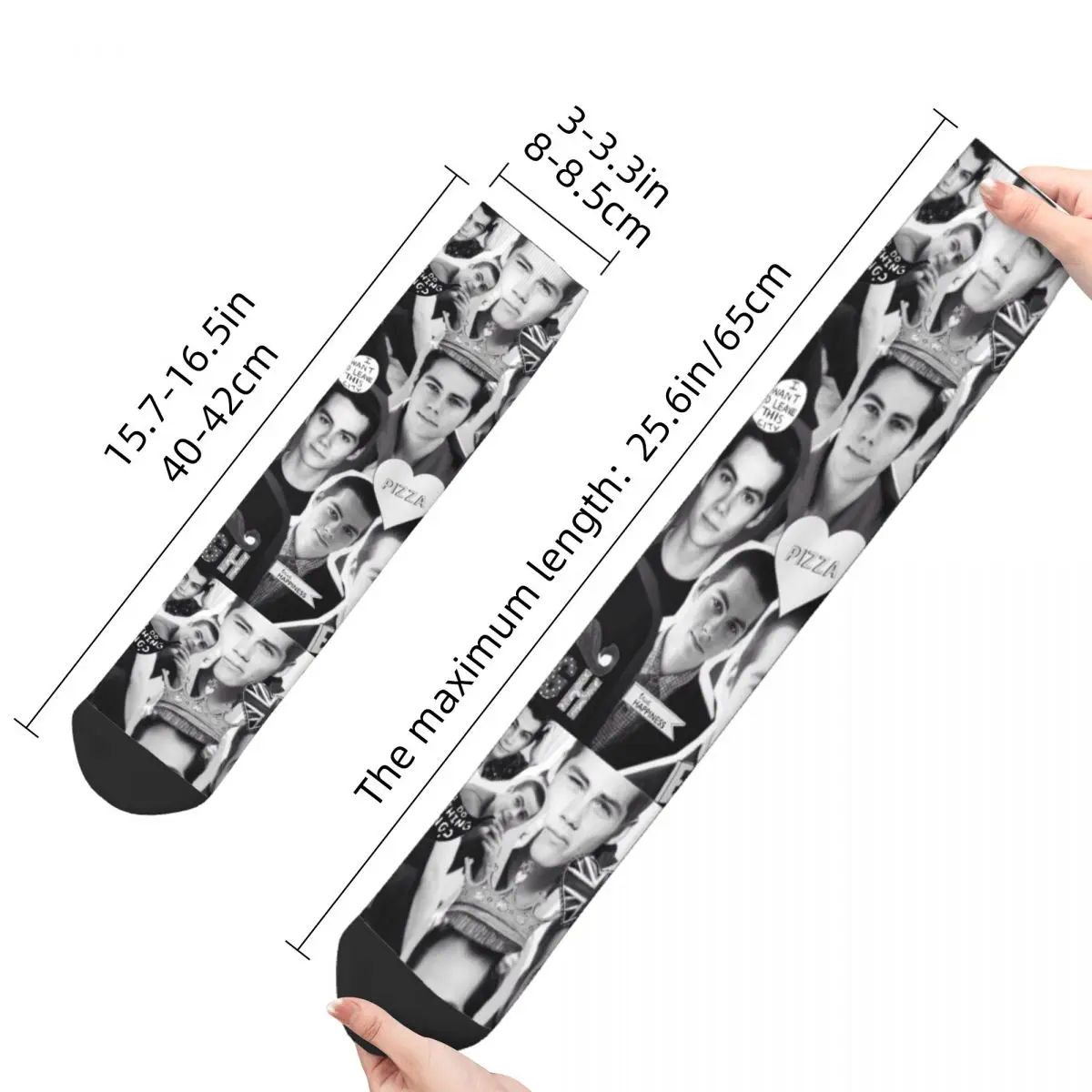 Harajuku dynamus traspirante Photo Dylan O Brien Print Crew Socks calzini lunghi caldi accessori regali di natale per donna uomo antiscivolo