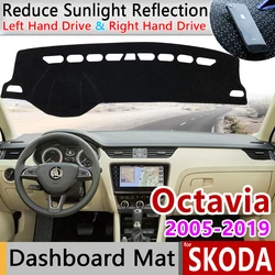 for Skoda Octavia 2 3 A5 A7 MK2 MK3 1Z 5E Anti-Slip Mat Dashboard Cover Pad Sunshade Dashmat Dash Protect Carpet Accessories Rug