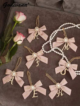 Japon Tarzı Anahtarlık Romantik Inci Boncuk Çiçek Küçük Ilmek Süs Kolye Çanta Aksesuarları Kadın Sevimli Çanta Asılı