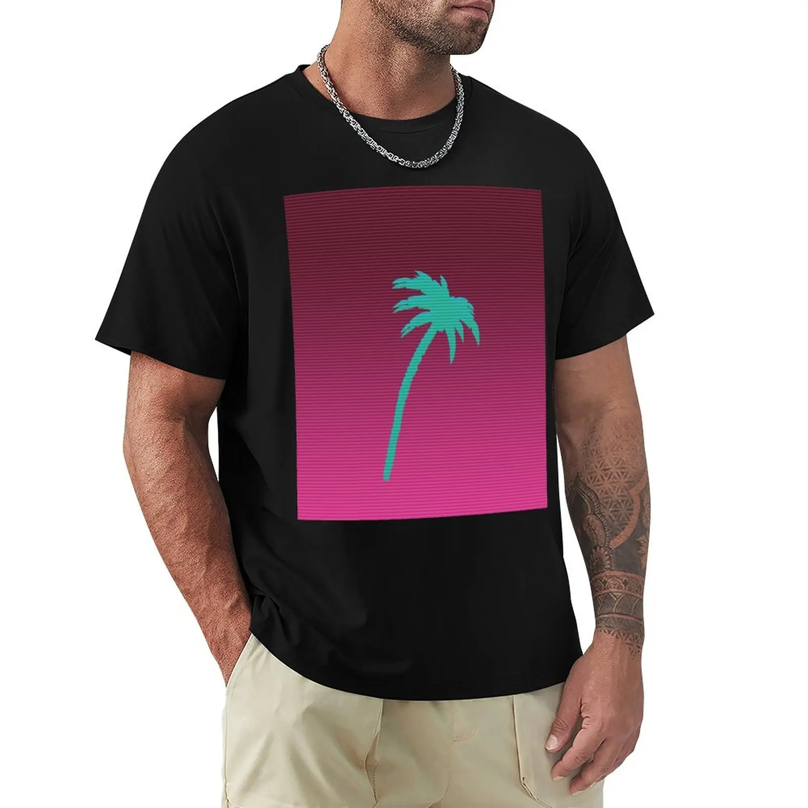 

Hotline Miami palmtree T-Shirt Anime t-shirt kawaii clothes Short sleeve mens t shirts casual stylish