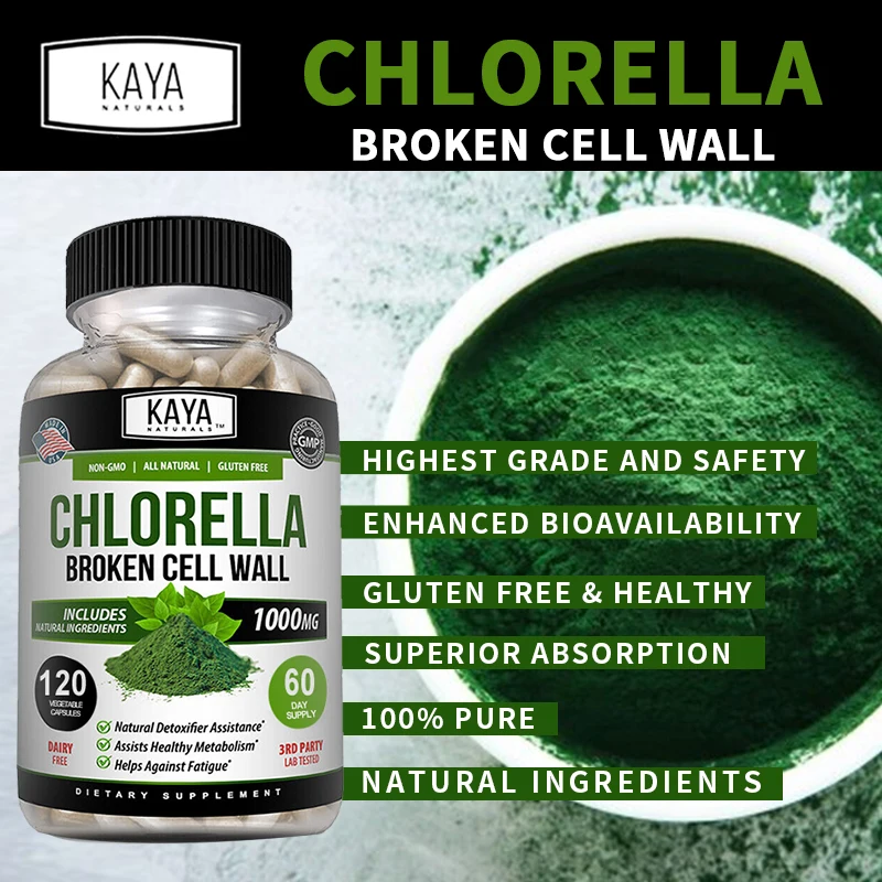 Chlorella Breaks Down Cell Walls - Liver Cleansing, Detoxification and Repair - Superfood Detox Supplement, Helps Free Radicals