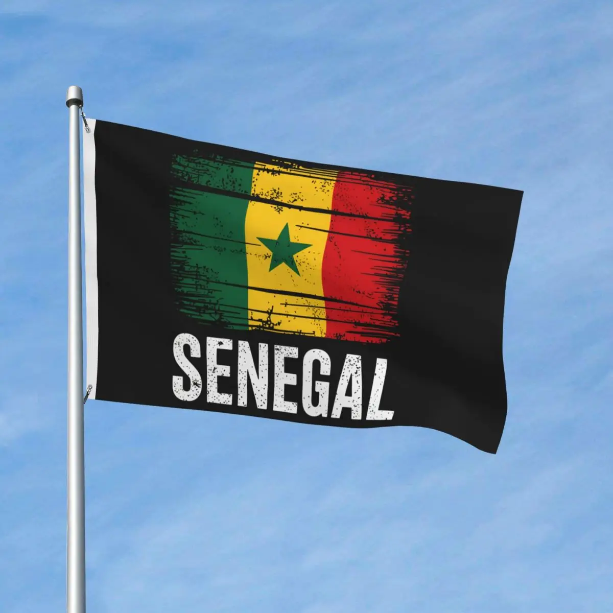 Senegal Flag Distressed Style Flag Design 3x5 ft Flags Hanging Funny Banner For Living Room Dorm Party Decor