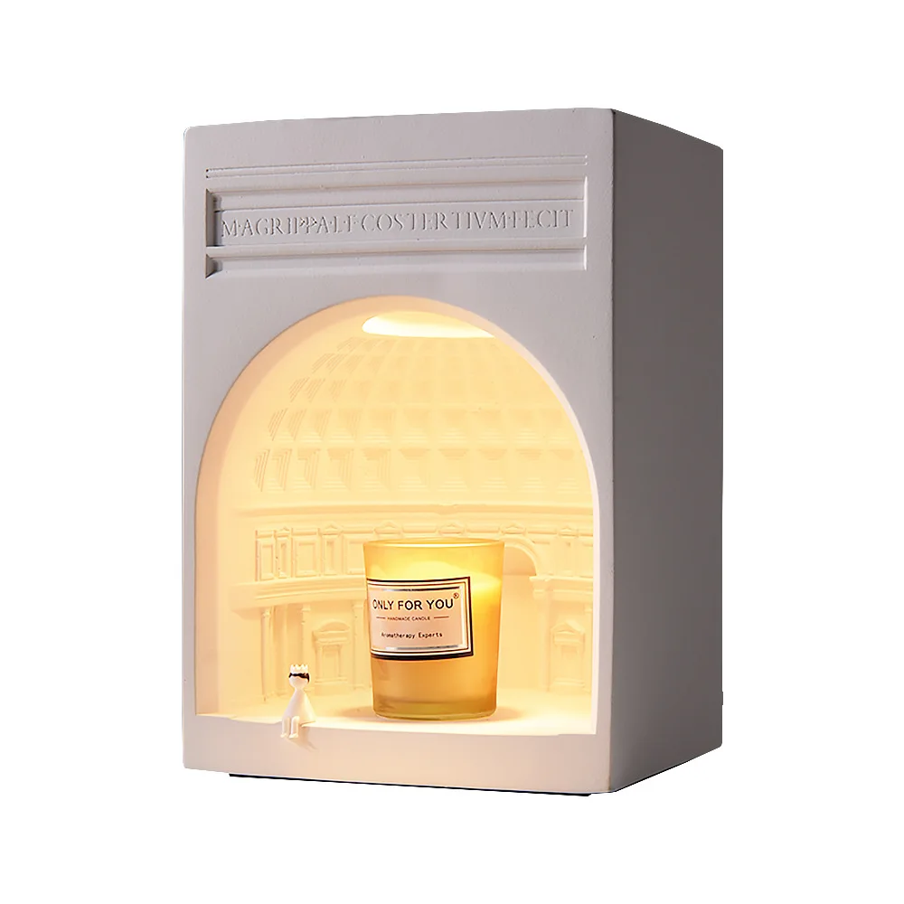 

Wax MeltingCement Aroma Lamp Melting Wax Lamp Pantheon Gypsum Molten Candle Holiday Gift Night Light Melting Candlestick Light
