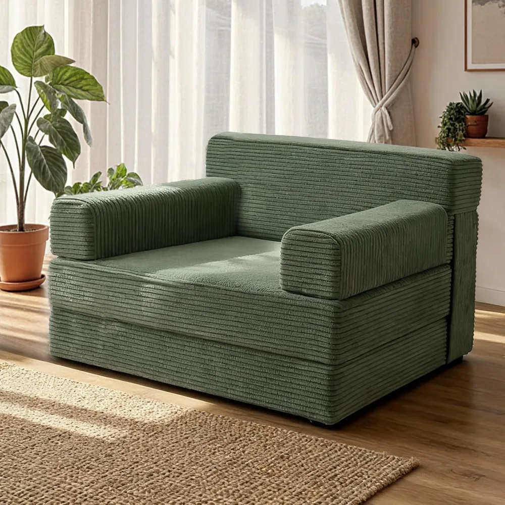 

Folding Sofa Bed,Convertible Sofa Bed with Armrest Foldable Sleeper Chair, Portable Folding 4-in-1 Floor Sofa with Convertible L