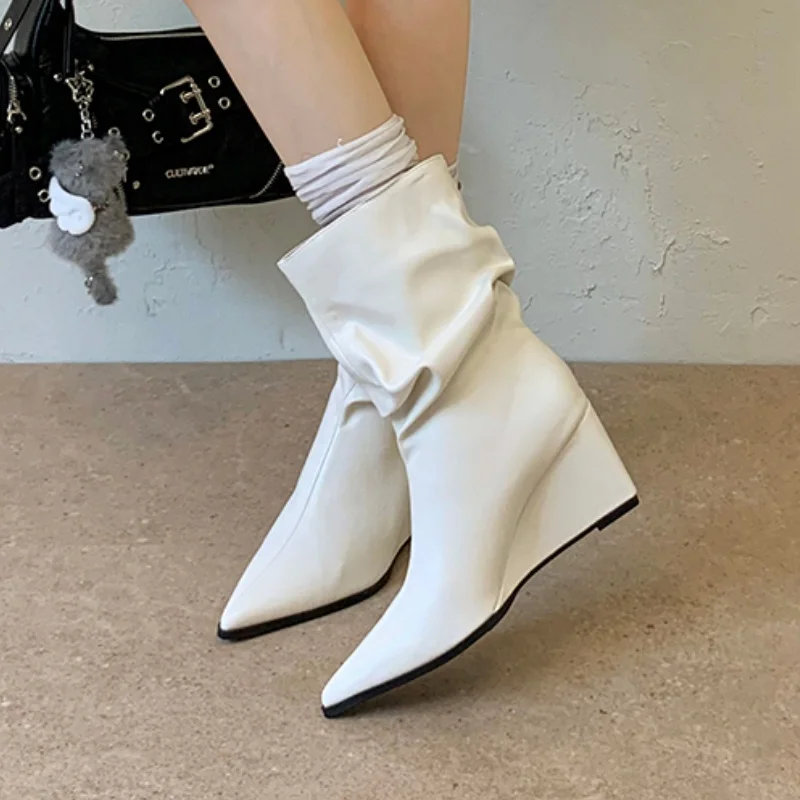 *Modische, elegante, sexy, warme, lässige Damenstiefel im neuen Stil, Winter-Bestseller, bequeme, spitze, hochhackige Kurzstiefel – Detail 4