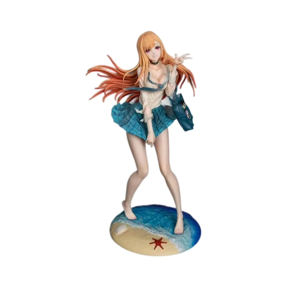 28 سنتيمتر أنيمي فستاني حبيبي كيتاجاوا مارين الشكل الشاطئ الدائمة الموقف نموذج اللعب هدية دمية جمع الديكور البلاستيكية
