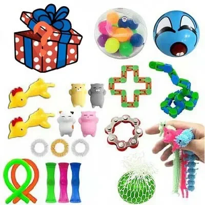 Random Mystery Fidget Toys Bag Pack for Kids Cheap Sensory Toys Stress Reliver Autism ADHD Gifts Spinner Fidget Squishy Set