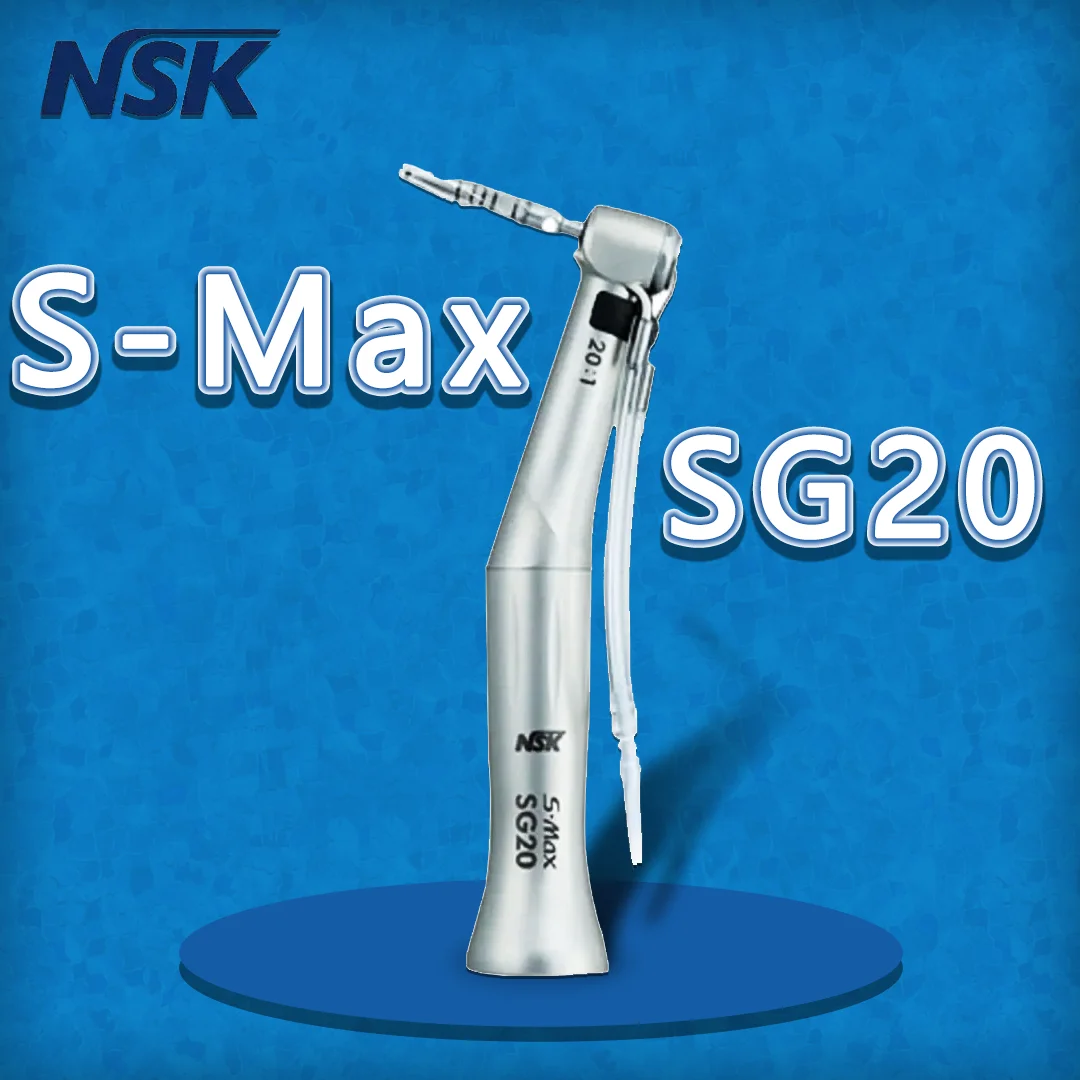 

NSK S.Max SG20 contraangulo Dental Low Speed Handpiece 20:1 Reduction Implant Surgery Contra Angle Handpiece Air Turbine